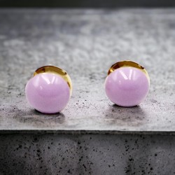 Σκουλαρίκια "Orbe" από Ατσάλι Χρυσό 316L και Σμάλτο Διπλής Όψης