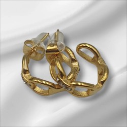 Γυναικεία Εντυπωσιακά Σκουλαρίκια από Ατσάλι 316L σε Ασημένιο και Χρυσό