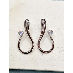 Σκουλαρίκια πρωτότυπα από ατσάλι L316 σε χρώμα ασημένιο