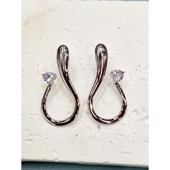 Σκουλαρίκια πρωτότυπα από ατσάλι L316 σε χρώμα ασημένιο