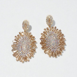 Σκουλαρίκια μακριά με κρύσταλλο μπεζ από ατσάλι