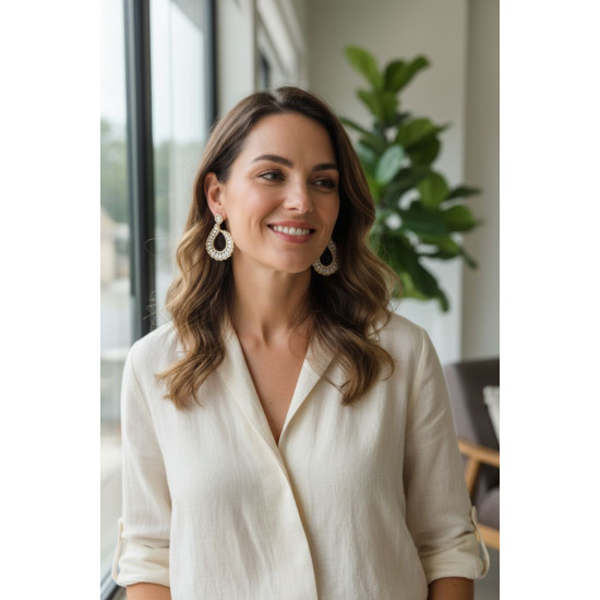 Σκουλαρίκια ασημένια 925 επίχρυσα με ζιργκόν