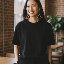 Σκουλαρίκια ξύλινα με γεωμετρικό σχήμα