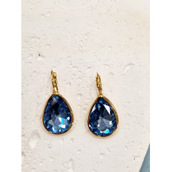 Σκουλαρίκια "blue tear " από ατσάλι L316 σε χρυσό χρώμα 