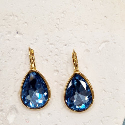 Σκουλαρίκια "blue tear " από ατσάλι L316 σε χρυσό χρώμα 