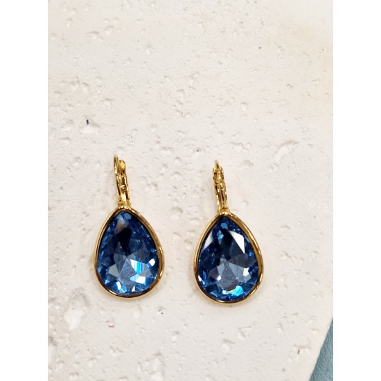 Σκουλαρίκια "blue tear " από ατσάλι L316 σε χρυσό χρώμα 