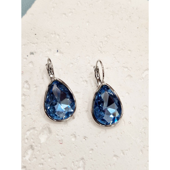 Σκουλαρίκια "blue tear " από ατσάλι L316 σε ασημένιο χρώμα 