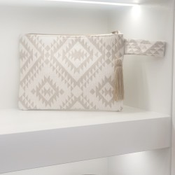 Τσαντάκι χειροποίητο υφαντό με μοτίφ & φερμουάρ 