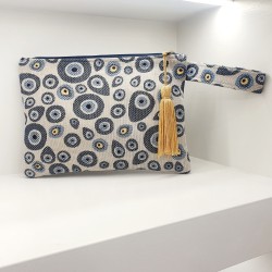 Τσαντάκι χειροποίητο υφαντό με μοτίφ & φερμουάρ 