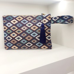 Τσαντάκι χειροποίητο υφαντό με μοτίφ & φερμουάρ 