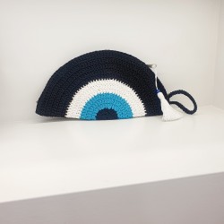 Τσαντάκι φάκελος μάτι χειροποίητο σε μαύρο χρώμα με φερμουάρ