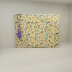 Τσαντάκι φάκελος χειροποίητο με μοτίφ Unicorn με φερμουάρ αδιάβροχο 
