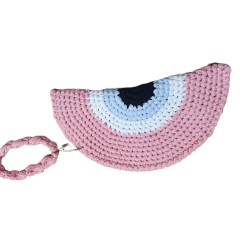 Χειροποίητη τσάντα μάτι σε χρώμα ροζ