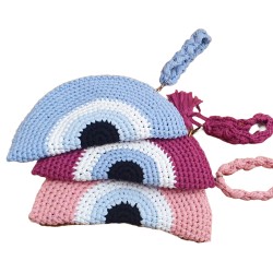 Χειροποίητη τσάντα μάτι σε χρώμα γαλάζιο