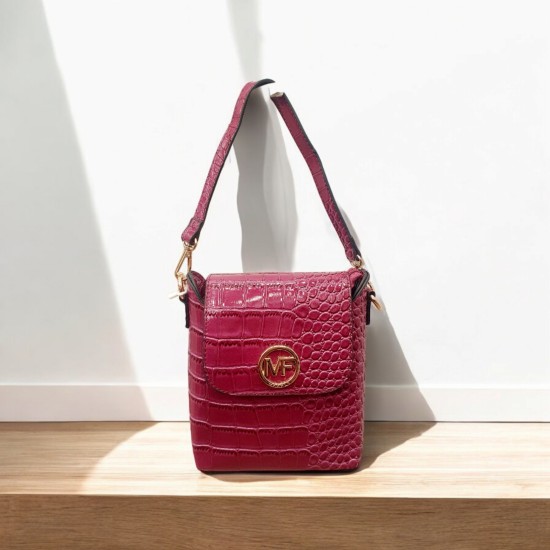 Γυναικεία Τσάντα Κροκό Λουστρίνι σε Μαύρο 