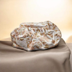 Τσάντα clutch με μοτίφ σε ροζ χρυσό αποχρώσεις με αλυσίδα