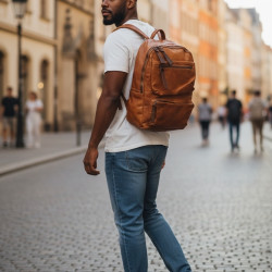 Τσάντα πλάτης σε ταμπά χρώμα με πολλές θέσεις N. 06022