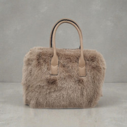 Τσάντα καρπού γούνα πούρου με φερμουάρ