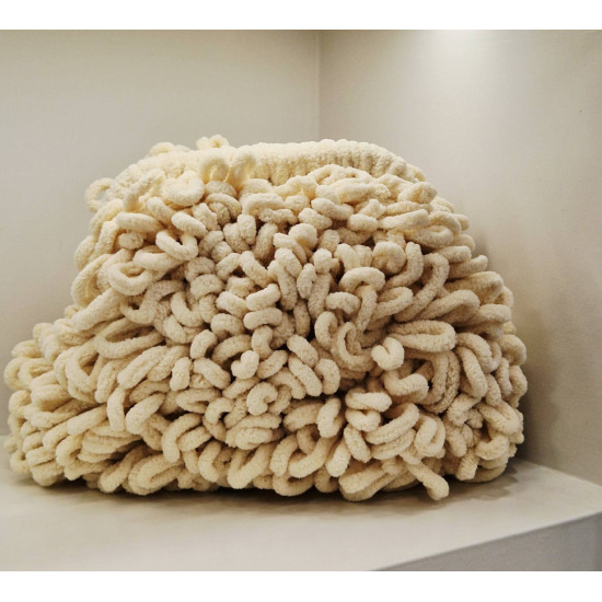 Τσάντα φάκελος clutch puffy χρώμα μπεζ
