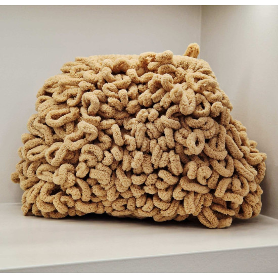 Τσάντα φάκελος clutch puffy χρώμα καραμέλα