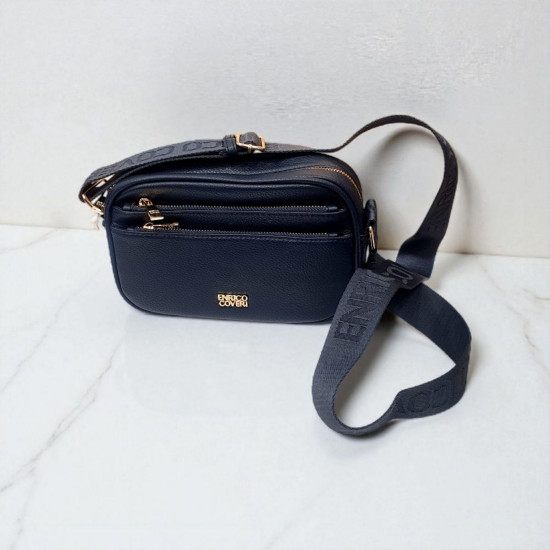 Τσαντάκι μπλε 3 θέσεων με λουράκι για χιαστί 