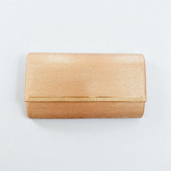 Τσαντάκι φάκελος ροζ χρυσό με αλυσιδάκι