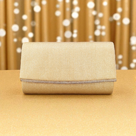 Τσαντάκι φάκελος χρυσό με αλυσιδάκι