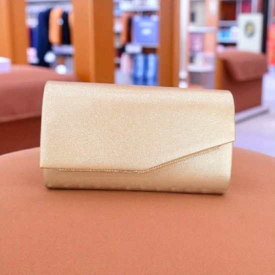 Τσαντάκι φάκελος ροζ χρυσό με αλυσιδάκι