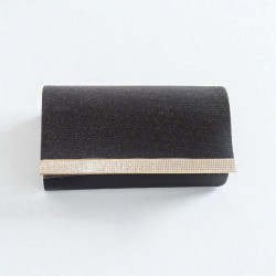 Τσαντάκι φάκελος από ύφασμα με λεπτομέρεια στρας και αλυσιδάκι 