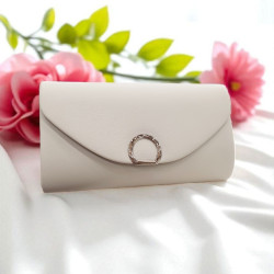 Τσαντάκι φάκελος σε γκρι αρζαν από δερματίνη ματ με ασημένια λεπτομέρεια και αλυσιδάκι 