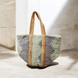 Χειροποίητη τσάντα  Boho Collection σε τόνους μπλε/βεραμάν