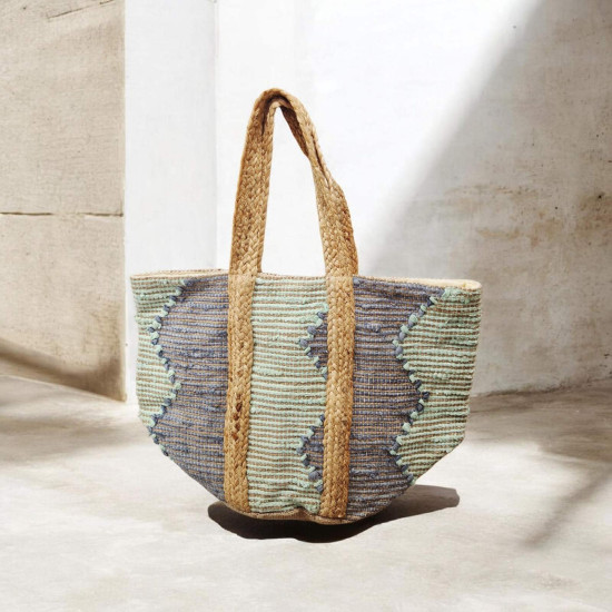 Χειροποίητη τσάντα  Boho Collection σε τόνους μπλε/βεραμάν