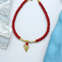 Diaxeirinis "Be My Valentine" Χειροποίητο Βραχιόλι με καρδιά και κόκκινες πέτρες