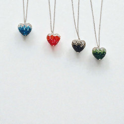 Diaxeirinis "Be My Valentine" Κολιέ καρδιά που λιώνει σε χρώμα κόκκινο με ατσάλινη αλυσίδα L316 σε ασημένιο χρώμα 