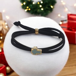 Diaxeirinis Βραχιόλι με δέρμα και σταυρό στο χρώμα της μέντας και κούμπωμα με αυξομείωση 