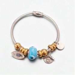 Βραχιόλι χειροπέδα τύπου Πανδώρα από ανοξείδωτο ατσάλι 316L 