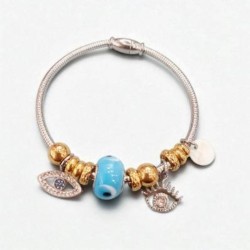 Βραχιόλι χειροπέδα τύπου Πανδώρα από ανοξείδωτο ατσάλι 316L 