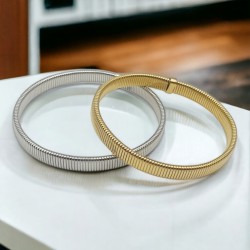 Βραχιόλι Χειροπέδα Ατσάλινη Ελαστική σε Χρυσό ή Ασημένιο