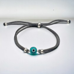 Βραχιόλι Μάτι Murano Πετρόλ και Κορδόνι σε Διάφορα Χρώματα Με Αυξομείωση 