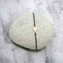 Βραχιόλι με Σταυρό Van Cleef Επίχρυσο 925 Διπλής Όψης 