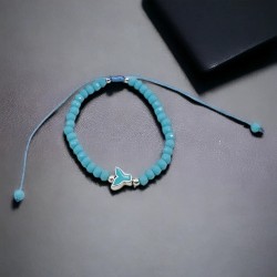 Βραχιόλι Γοργονοουρά Τυρκουάζ με Τυρκουαζ  Κρύσταλλα & Aυξομείωση στο Kούμπωμα 