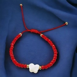 Βραχιόλι Πεταλούδα Φίλντισι με Κρύσταλλα  σε Σμαραγδί, Κόκκινο ή Γαλάζιο Χρώμα & Αυξομείωση στο Κούμπωμα