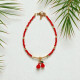 Βραχιόλι με κερασάκι με κόκκινες πετρούλες και χρυσό αιματίτη