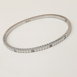 Βραχιόλι Χειροπέδα από ατσάλι L316 σε ασημένιο χρώμα με ζιργκόν