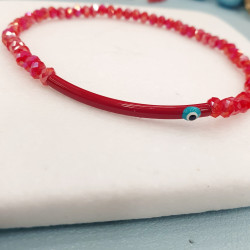 Βραχιόλι με μάτι από σμάλτο με κρύσταλλο