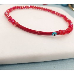 Βραχιόλι με μάτι από σμάλτο με κρύσταλλο