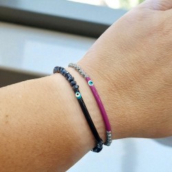 Βραχιόλι με μάτι από σμάλτο με αιματίτη