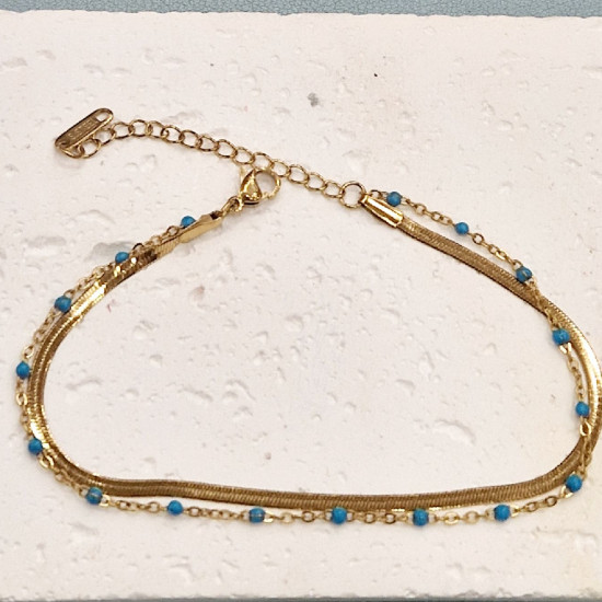 Βραχιόλι ποδιού από ατσάλι L316 σε χρυσό χρώμα