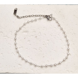 Βραχιόλι ποδιού από ατσάλι L316 σε ασημένιο χρώμα