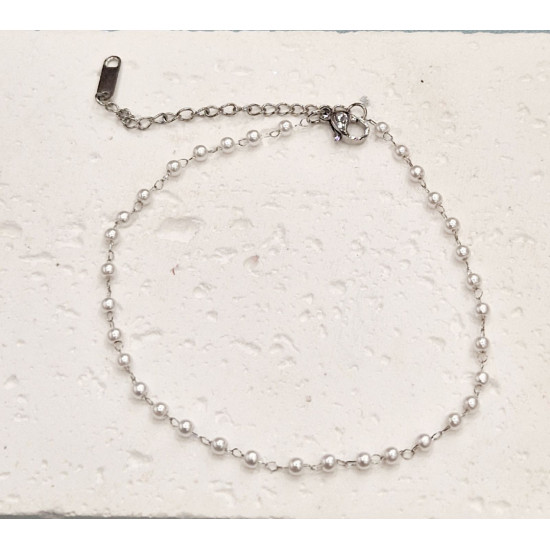 Βραχιόλι ποδιού από ατσάλι L316 σε ασημένιο χρώμα